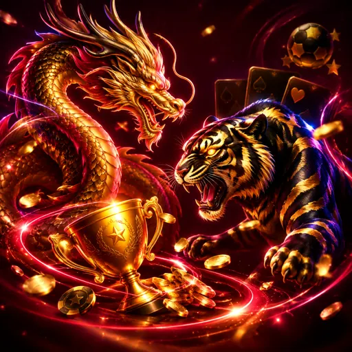 Mesa de Dragon Tiger com duas cartas viradas pelo crupiê